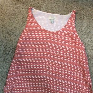 Pink and white patterned tank top